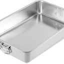 23.5" x 15.5" Stainless Steel Roasting Pan with Handles, Extra Large Turkey Roasting Pan Deep Baking Tray for Oven Heavy Duty Roaster for Turkey, Lasagna, Roasts & Holiday Meals