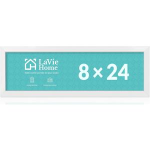 8x24 Picture Frame White, Panoramic Picture Frame for Wall Decoration, Classic Black Minimalist Style Suitable for Decorating Houses, Offices, Hotels（1 Pack）