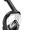 Kids Snorkel Mask Full Face, Snorkeling Gear for Kids 2-14 with Camera Mount, 180 Degree Panoramic View Snorkeling Set Anti-Fog Anti-Leak (Black)