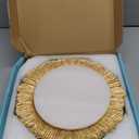 MAONAME Round 13" Gold Charger Plates, Set of 6, Reef Plate Chargers for Dinner Plates, Plastic Table Chargers for Wedding, Thanksgiving, Christmas