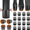 BALEINE Silicone Chair Leg Floor Protectors, Stool Leg Protectors Cap, Chair Leg Caps for Hardwood Floors (Black-16pcs, Round S)