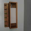 Rebee Vision Key Holder Wall Mount with Mesh Mail Basket Mail Organizer for Wall Decor with 6 Key Hooks for Entryway, Kitchen Functional Home Decor & Space-Saving Wooden Organizer (Golden Hook)