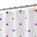 White Shower Curtain for Bathroom Colorful Gradient Polka Dots Patterns Metallic Printed Water- Resistant Winter Holiday Shower Curtain Boho Soft Microfiber Fabric Shower Curtain 70" x 84" L (70"W x 84"L (Pack of 1))