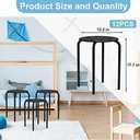 12 Pack Black Plastic Stack Stools - Stackable Stools with Metal Frame, Backless, Round Top for Students, Adults, School, Office, Home