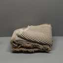 IM HOME Waffle Bath Mat Set 2 Piece Brown & Cream,Woven Modern Bath Rug Mats, Absorbent Non Slip Bath Floor Mat, Soft Washable Boho Bath Rugs with Tassels for Bathroom, Bedroom, Kitchen,Tub