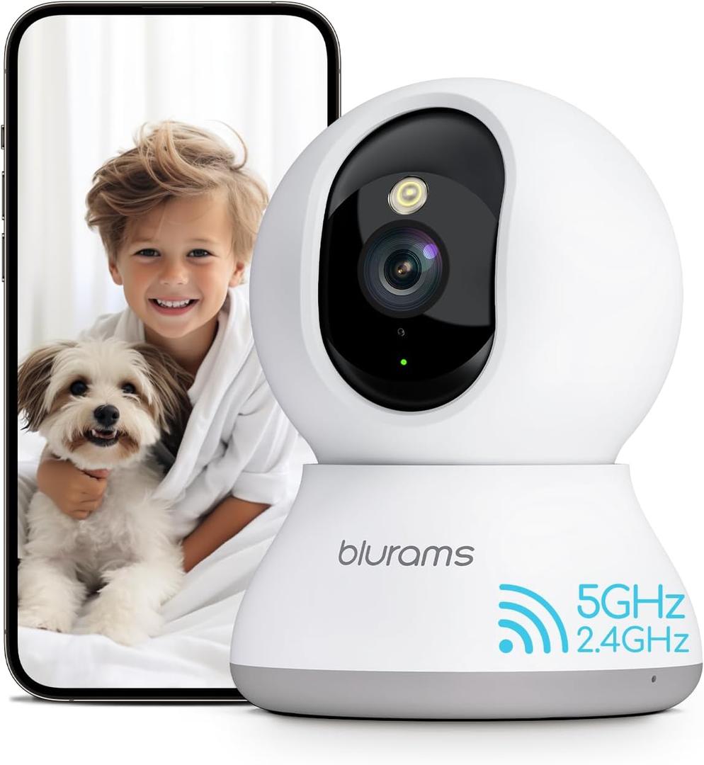 blurams Pet Camera 2K, Dog Camera with Phone App, 360 PTZ Indoor Cameras for Home Security Indoor, Color Night Vision, 2-Way Talk, Motion Detection&Tracking, Cloud&SD (White - 2.4GHz)