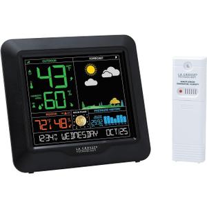 La Crosse Technology Color Forecast Station - Large Display, Temperature/Humidity Alerts, Seasonal Scenes - Indoor/Outdoor Monitoring, HI/LO Records, Barometric Pressure - Atomic Time, DST Updates