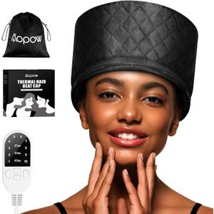 Heat Cap for Deep Conditioning: 10-Level Heats Up Quickly 3 Time Settings Hair Steamer for Natural Hair Home Use Thermal Steam Cap for Black Hair Portable Heating Caps