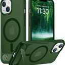 Magnetic Compatible with iPhone 14 Case/iPhone 13 Case,[Built-in Invisible Kickstand][Compatible with MagSafe][Military Grade Shockproof] Slim Translucent Matte Phone Case for iPhone 14/13 6.1"
