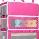 Suitcase Organizer, Travel Luggage Organizer Portable Hanging Travel Shelves Collapsible Hanging Packing Cubes for Carry on Suitcase (Small, Pink)