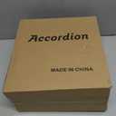 AKLOT 17 Key Piano Accordion, Lightweight & Compact Acordeon, Celluloid Accordions Brighter and Pure Tone than Plastic, Durable Metal Cover with Straps, Manual for Adult Beginners Acorden (Red)