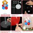 Baseball party Balloons Stand Kit 2 Sets with 2 Baseball Glove Foil Balloons Red Blue Silver Themed Party Balloon Centerpiece for Tables for Men Boys Game Sports Rookie Year 1st Birthday decorations