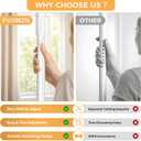 White Extra Long Tension Curtain Rod 41-146 Inch Outdoor Tension Shower Curtain Rod No Drilling for Window Patio No Slip Spliced Telescopic Design Easy to Install Never Rust Diameter 1.26 Inch