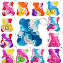 30 Packs Bulk Padans Animal Mini pop Fidget Backpack Keychainsummer Students Birthday Party Favors,Students Bubble Prize for boy and Little Girl