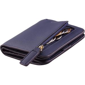 Toughergun Wallet Women Rfid Blocking Small Compact Bifold Luxury Leather Pocket Wallet Ladies Mini Purse with ID Window (03 ReNapa Blue Navy)