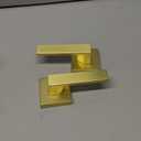 Leydebong 2 Pack Dummy Gold Door Handles Interior, False Door Knobs, Closet Door Knobs Dummy Door Knob, Non-Turning Dummy Door Knob Single Side (Satin Brass)