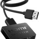 HDMI Splitter 1 in 2 Out, 4K HDMI Splitter Not for Extended Display (Mirror Only/Copy Mode),Sends Same Content to 2 Screens(Need Power 5V 1A), Works with Laptop,TV,Monitor (Hdmi Cable Not Included)