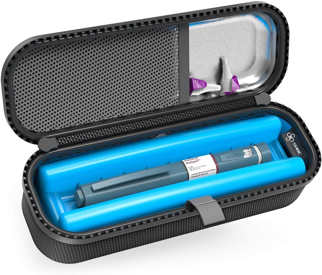 SHBC Upgraded Cold Effect PCM Insulin Pen Carrying Case Portable Medical Cooler Bag for Diabetes Convenient to Changing Needles with Each Injection (Black)