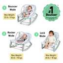 Ingenuity Keep Cozy 3-in-1 Grow with Me Vibrating Baby Bouncer Seat & Infant to Toddler Rocker, Vibrations & -Toy Bar, 0-30 Months Up to 40 lbs (Spruce)
