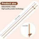 Gisafai 3 Pcs 4 ft Grounding Rod with Clamp, Electrical Copper Ground Rod for Electric Fences Satellite Dishes Generator Grounding Earthing