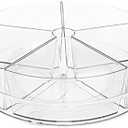 Roninkier Clear Lazy-Susan Organizer with 5-Removable-Bins - 11 Inch Round Plastic Rotating Storage Container for Cabinet, Pantry, Kitchen, Fridge, Vanity