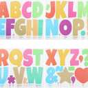 4 Inch Large Letter Stickers,117 Pieces Self Adhesive Cute Alphabet Sticker for Mailbox, Door, Truck and Outdoor, Waterproof Vinyl Symbol Stickers for DIY12 Sheets Multi