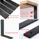 12 Inch Shelf Bracket Heavy Duty L Shelf Bracket 12 x 8 Inch Metal Shelf Bracket with Hardware, Black, 4 Pack