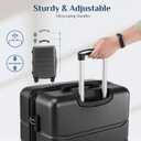 OLIXIS 24 Inch Luggage, Hardside Suitcase with Spinner Wheels, Lightweight ABS Hard Shell Checked Luggage, TSA Approved Lock, Expandable Medium Suitcase for Travel & BusinessBlack
