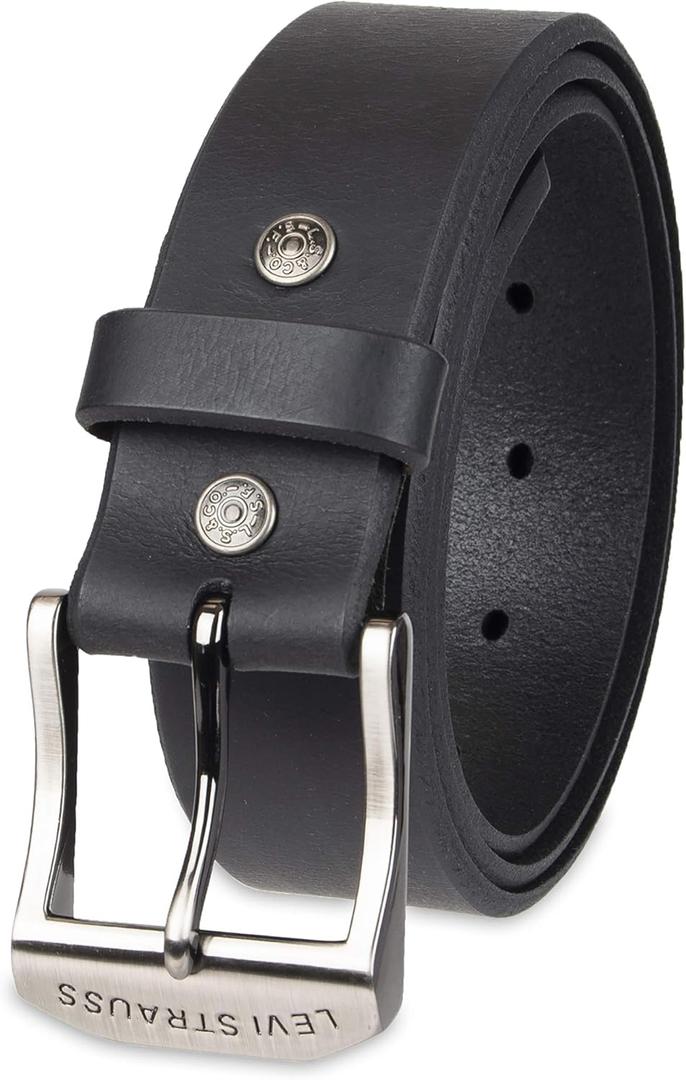 Levi's Men's Leather Casual Belt for Jeans or Everyday Wear (X-Large (42-44), Black Benito)