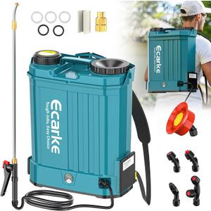 Battery Backpack Sprayer Compatible with Makita 18V Battery (Tool Only) 4.2 Gallon with Auto Mixer, 0100PSI Adj, Leak-Proof Metal Telescopic Wand 42", 6 Nozzles, Ergonomic Strap Ecarke Garden Sprayer