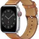 Apple Watch Band Series 11/10(42mm), Series 9/8/7(41mm), SE 3/2/1(40mm), (Series 6/5/4(40mm), Series 3/2/1(38mm), Genuine Leather Bands Replacement Strap for iWatch, Women & Men