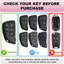 ACEBOY for Buick Key Fob Cover, Soft TPU Case with Metal Braided Rope Keychain for Buick Avenir Envision Encore Chevrolet Suburban Tahoe Blazer EV Colorado GMC Yukon Denali Sierra (Pink,6 Buttons)