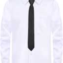 Boys Long Sleeve Button-Down Dress Shirts with Tie: 2 Fabrics (Stretch/Standard) & 2 Fits (Regular/Husky), 7