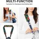 Tropical Floral Steering Wheel Cover Elastic Non-Slip Car Steering Wheel Covers with Seat Belt Shoulder Pad for Women Men