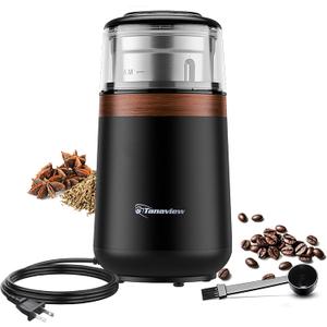 Coffee Grinder Electric, Bean and Spice and Herbs Dual Stainless-Steel Blades, Removable Bowl Fresh Coffee 150 watts, grinds up to 2.5 Oz/70 gm Makes 12 cups