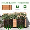 Wooden Planter Box 31.5" x 15.75" x 12.6" Fir Wood Raised Garden Bed for Vegetables, Herbs & Flowers, Includes Fabric Planter Liner, 4 Drainage Holes, Water-Based Finish, W31.5X D15.75X H12.6in