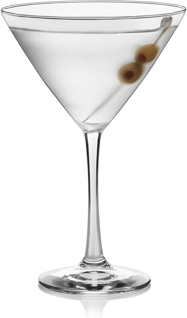 Libbey Vina Martini Glasses Set of 6, 12oz, Dishwasher Safe Cosmopolitan Martini Set, Tall Stem Cocktail Glass Set for Parties Wedding Celebrations (12 oz, 12 oz - Set of 6)