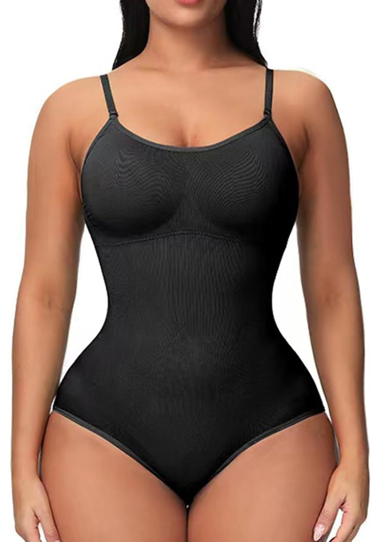 Women Shapewear, Women Sleeveless Bodysuit Slim Fitting Triangle Bra Buckle Latch Briefs One Piece Underwear S