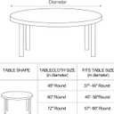 Boao 6 Pcs 60 Inch Round Plastic Fitted Tablecloth with Elastic Edge Design Waterproof Table Cover Plastic Tablecloth Protector for Thanks Giving Christmas Party Table (White)