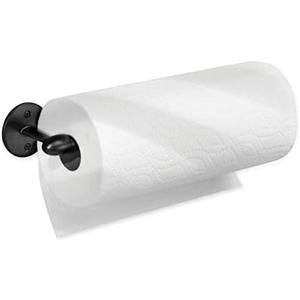 iDesign Orbinni Wall Mounted Metal Paper Towel Holder, Roll Organizer for Kitchen, Bathroom, Craft Room, 13.75" x 2.5" x 4.25", Matte Black