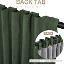 100% Blackout Shield Green Linen Blackout Curtains for Bedroom 102 Inches Long, Back Tab/Rod Pocket Living Room Drapes, Thermal Insulated Blackout Curtains 2 Panels Set, 50" W x 102" L,Loden