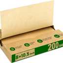 EcoDispose Precut POP UP Deli Paper Sheet Pack of 200, Interfolded Heavy Paper for Food Wrap and Serving (8" x 10-1/2", Kraft）