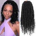 Passion Twist Crochet Hair,12 Inch 9 Packs Pretwisted Passion Twist Hair, Soft Pre Looped And Pre twist Crochet Hair For WomenShort Black Curly Crochet Braids(12",1B#)