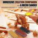 100PCS Professional Micro Detail Sander Kit, 3-in-1 Precision Mini Finger Sander with 60-800 Grit Sandpaper, Small Hand Sanding Blocks Tool for Wood/Furniture/Crafts/Tight Spaces/DIY Projects