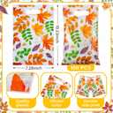 Supervitae 100 Pcs Thanksgiving Fall Bags 8 x 11.8 Inch Bulk Plastic Candy Cookies Treat Goody Bags with Handles for Fall Autumn Party Gift Favor Supplies