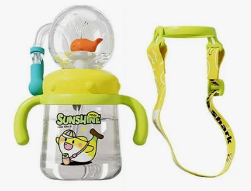 Whale Fountain Tumbler, Whale Fountain Tumbler with Removable Silicone Straw Perfect, Straw Cap Dustproff & Storeable, Leak-Proof Screw-On Lid (Grass green-B)