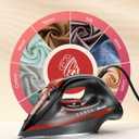 Home Steam 1500W Blue Steam Iron & Vertical Steamer, 350ml Leak-Proof Tank, Auto-Off Safety, Burst of Steam, Self-Clean, Anti-Calc, Anti-Drip, Ceramic Soleplate Dark Red