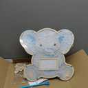 Elephant Baby Shower Decorations,Boy Baby Shower Guest Book Alternatives with Elephant Pen,Photo Frame and 60 Heart Wood Slices for 60 Guests,Gender Reveal Decorations