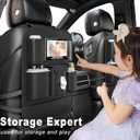 GMQ Backseat Car Organizer with Touch Screen,Protectors Kick Mats Travel Accessories for Kids,Multifunctional Seat Back Organizer Car Travel Organizer Accessories (Black, 2PCS)