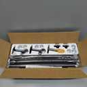 YaFex Heavy Duty Curtain Rods 32-150 Inch, 1 Inch Adjustable Black Curtain Rod for Windows, Extra Long Window Treatment Rods with Aluminium Finials, Easy Installation